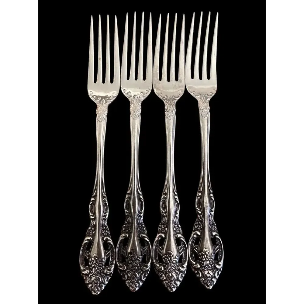 Vintage 1970s 4 Towle Stainless TWS211 Pierced Dinner Forks SCC Japan Supreme A